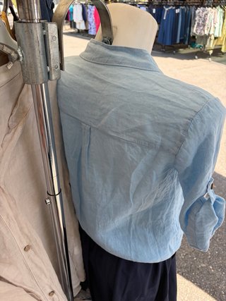Camicia Lino Azzurra Taglia Unica