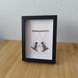 Cuadro Arte Pebble Pareja Columpio Regalo