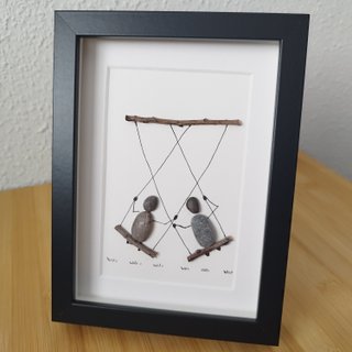 Cuadro Arte Pebble Pareja Columpio Regalo