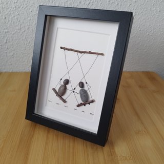 Cuadro Arte Pebble Pareja Columpio Regalo