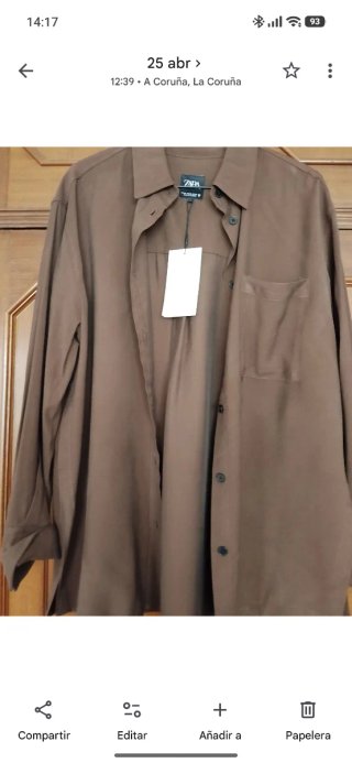 Camisa Zara Oversize Marrón
