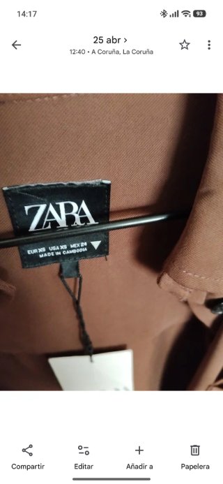 Camisa Zara Oversize Marrón
