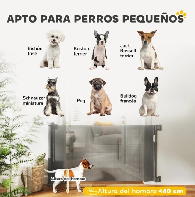 Barrera de seguridad per cani retrattile grigio