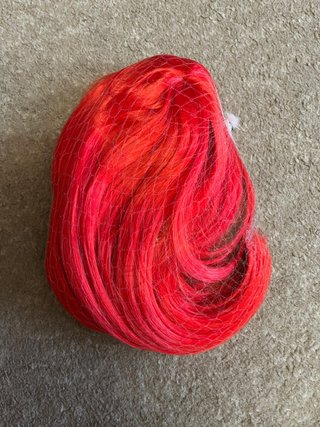 Peluca Roja Corta Estilo Bob con Gafas, Cosplay