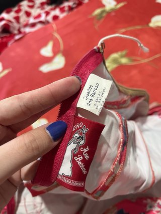 Traje flamenca rosa flores azules