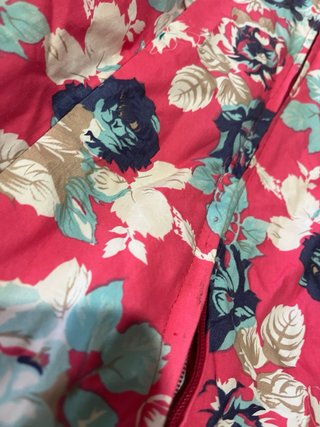 Traje flamenca rosa flores azules