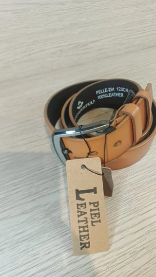 Cinturón Piel Marrón Camel 120cm