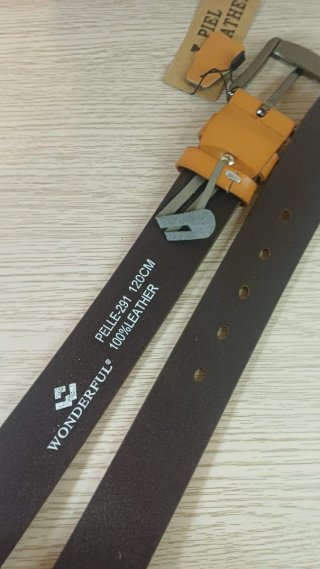Cinturón Piel Marrón Camel 120cm