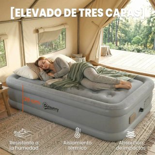 Colchón Hinchable Individual con Bomba