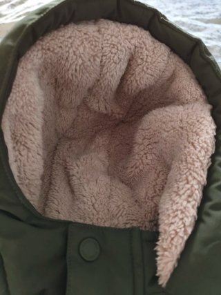 Parka bambino verde con cappuccio foderato