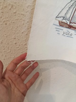 Tapiz Bordado a Mano Barcos Clásicos Punto Cruz