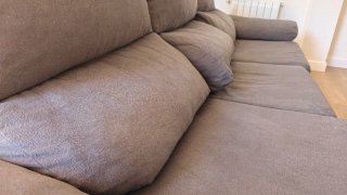 Sofá Chaise Longue Gris Tela con Arcón