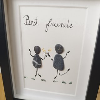 Cuadro Pebble Art Best Friends - Regalo original