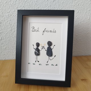 Cuadro Pebble Art Best Friends - Regalo original