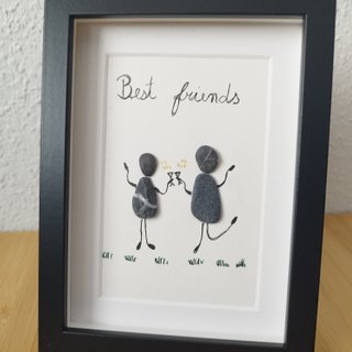 Cuadro Pebble Art Best Friends - Regalo original