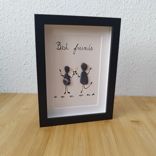 Cuadro Pebble Art Best Friends - Regalo original