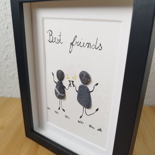 Cuadro Pebble Art Best Friends - Regalo original