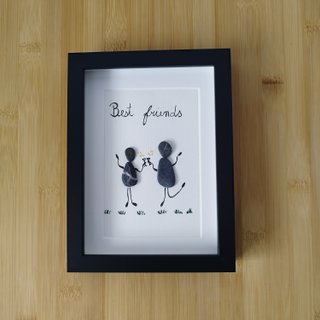Cuadro Pebble Art Best Friends - Regalo original