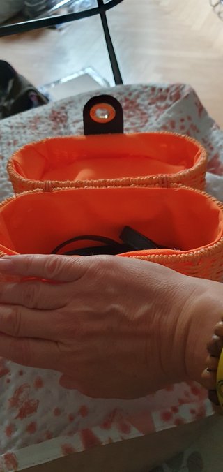 Borsa paglia tracolla arancione portagioie beauty