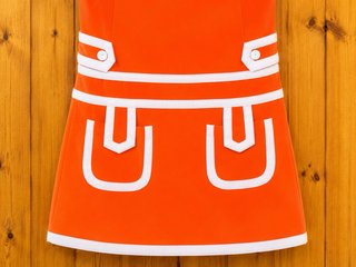Vestido naranjs Retro Elegancia Años 60. T.S