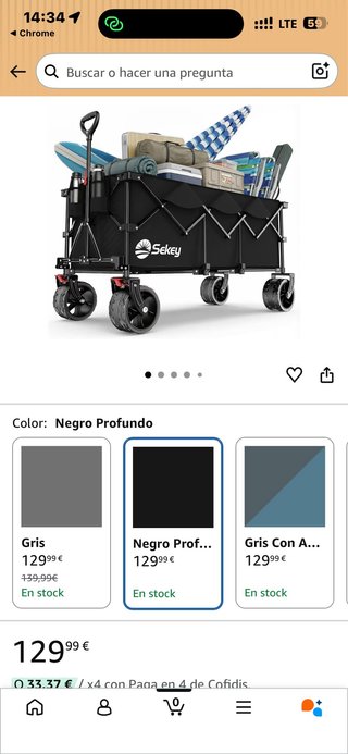 Carro plegable Sekey negro