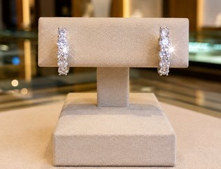 Pendientes Aros Moissanita Plata Chapa Oro Blanco