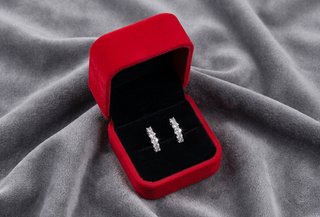 Pendientes Aros Moissanita Plata Chapa Oro Blanco