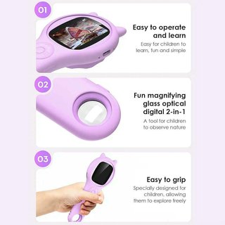 Microscopio Digital Portátil Niños HD 1080P Morado