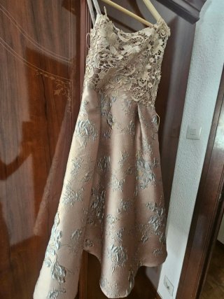 Vestido Beige/Dorado Talla M