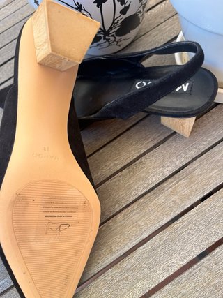 Zapatos Mango Ante Destalonados Negros