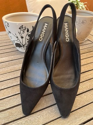 Zapatos Mango Ante Destalonados Negros
