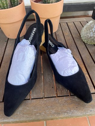 Zapatos Mango Ante Destalonados Negros