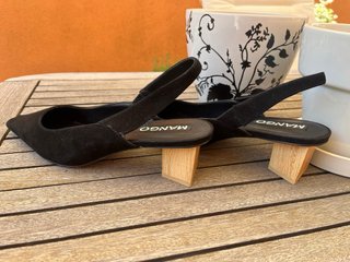 Zapatos Mango Ante Destalonados Negros