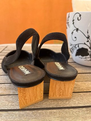 Zapatos Mango Ante Destalonados Negros