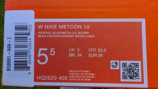 Nike Metcon 10 T 36 Crossfit Azul y plateado.