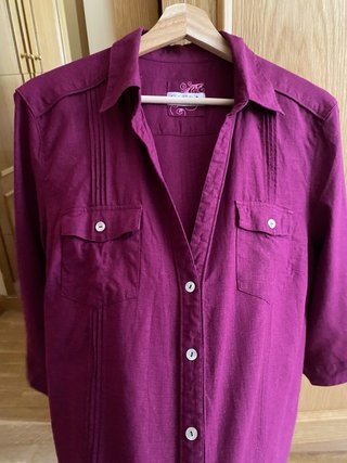 Camisa Canda lino/viscosa manga 3/4