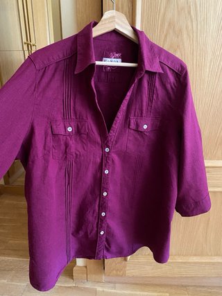Camisa Canda lino/viscosa manga 3/4