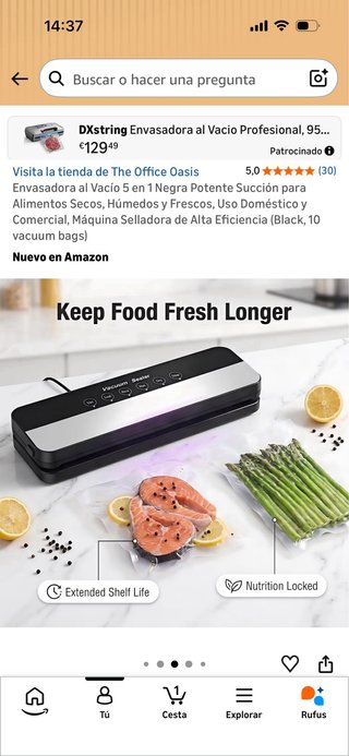Envasadora vacío. Nuevo. Sin usar. caja original