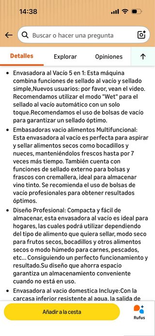 Envasadora vacío. Nuevo. Sin usar. caja original