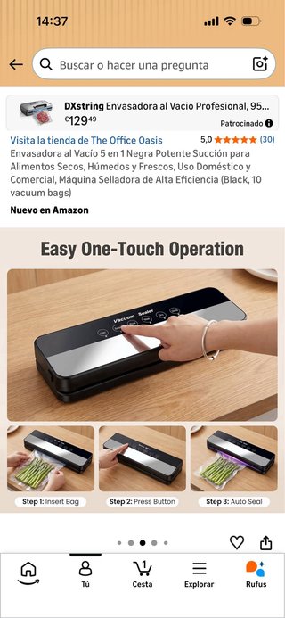 Envasadora vacío. Nuevo. Sin usar. caja original