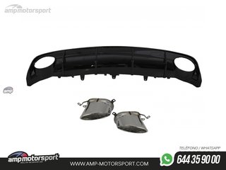 DIFUSOR TRASERO S-LINE CON COLAS PARA AUDI A6 C7 LOOK RS6 2015-2018