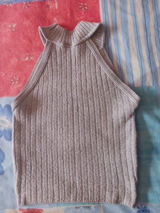 Conjunto Falda Vaquera y Top Plateado