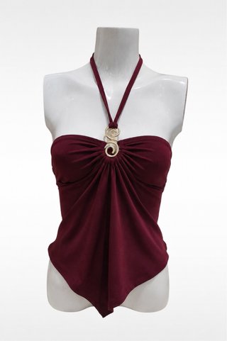 Top Veraniego Burdeos con Detalle Dorado