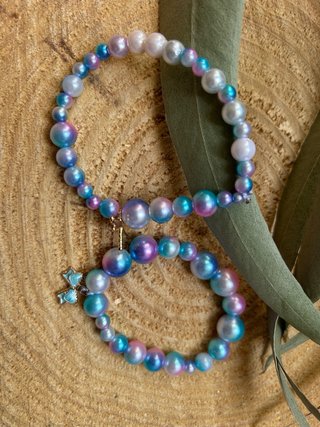 Pulseras Perlas Iridescentes Verano
