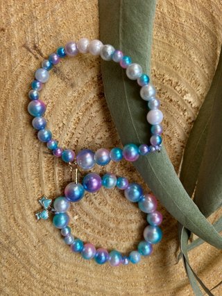 Pulseras Perlas Iridescentes Verano
