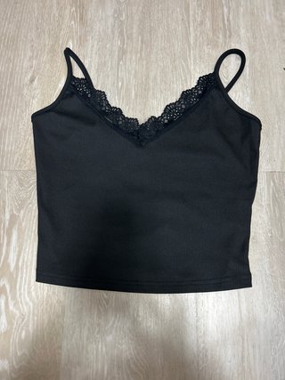 Conjunto 2 Tops Tirantes Rayas y Encaje
