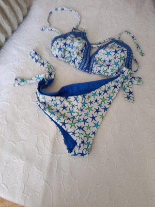Bikini estrellas marinas y plateado