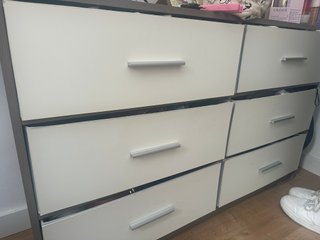 Cómoda Max Home 6 cajones madera y tela