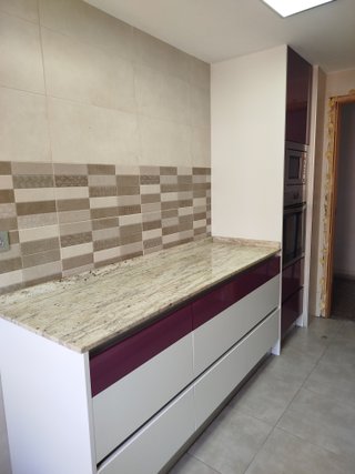 Muebles Cocina Modernos Morado Blanco