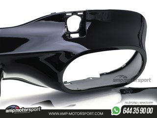 DIFUSOR TRASERO NEGRO BRILLO CON COLAS REDONDAS NEGRAS PARA MERCEDES CLA C118